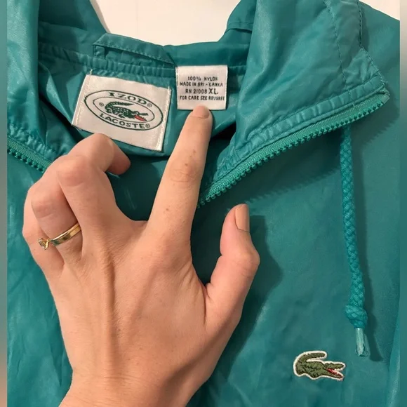 Lacoste Izod Vintage 1/2 Zip Windbreaker - Picture 2 of 4